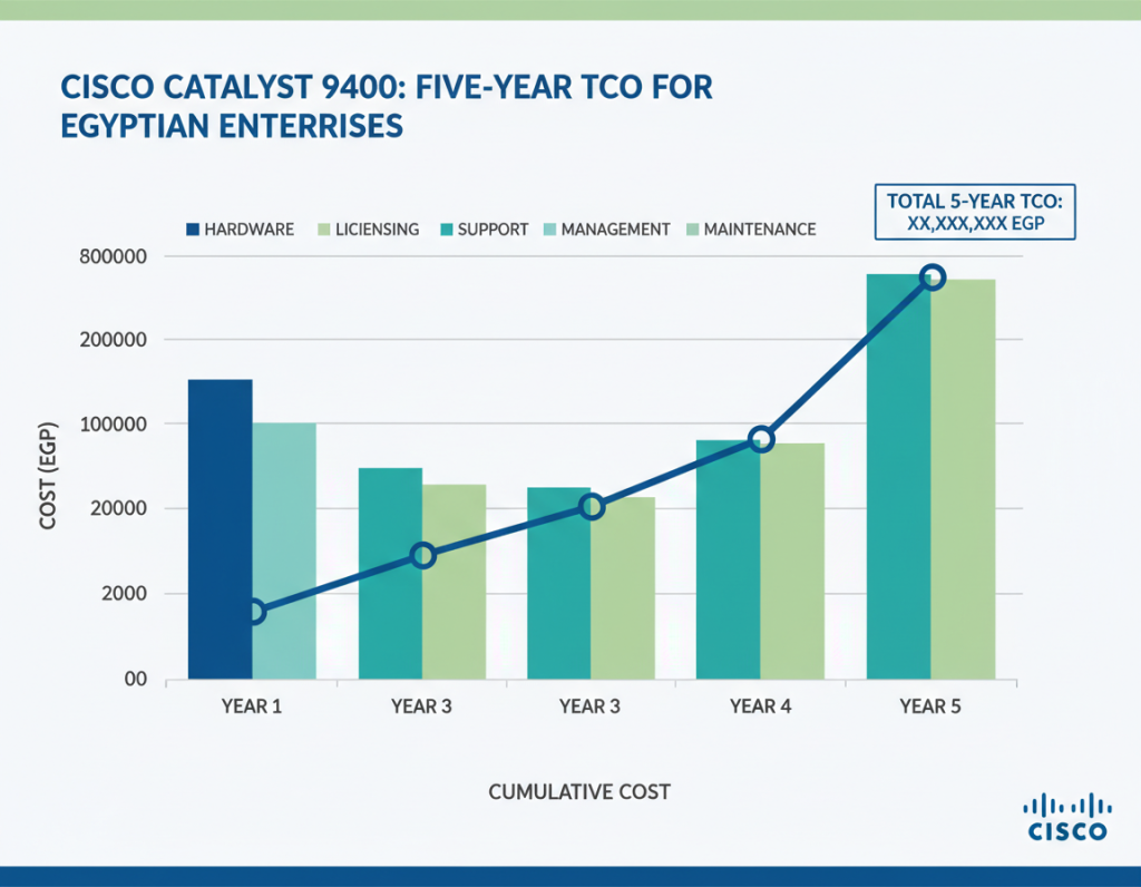 Cisco Catalyst 9400 five-year total cost of ownership breakdown