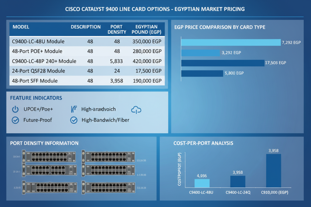 Cisco Catalyst 9400 line card pricing comparison chart