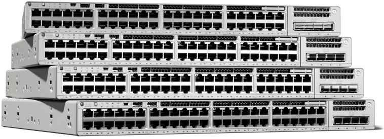 Side-by-side comparison of legacy Cisco switch and new Catalyst 9000 series