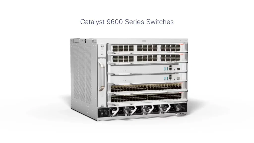 Cisco Catalyst 9600 series modular core switch front panel view